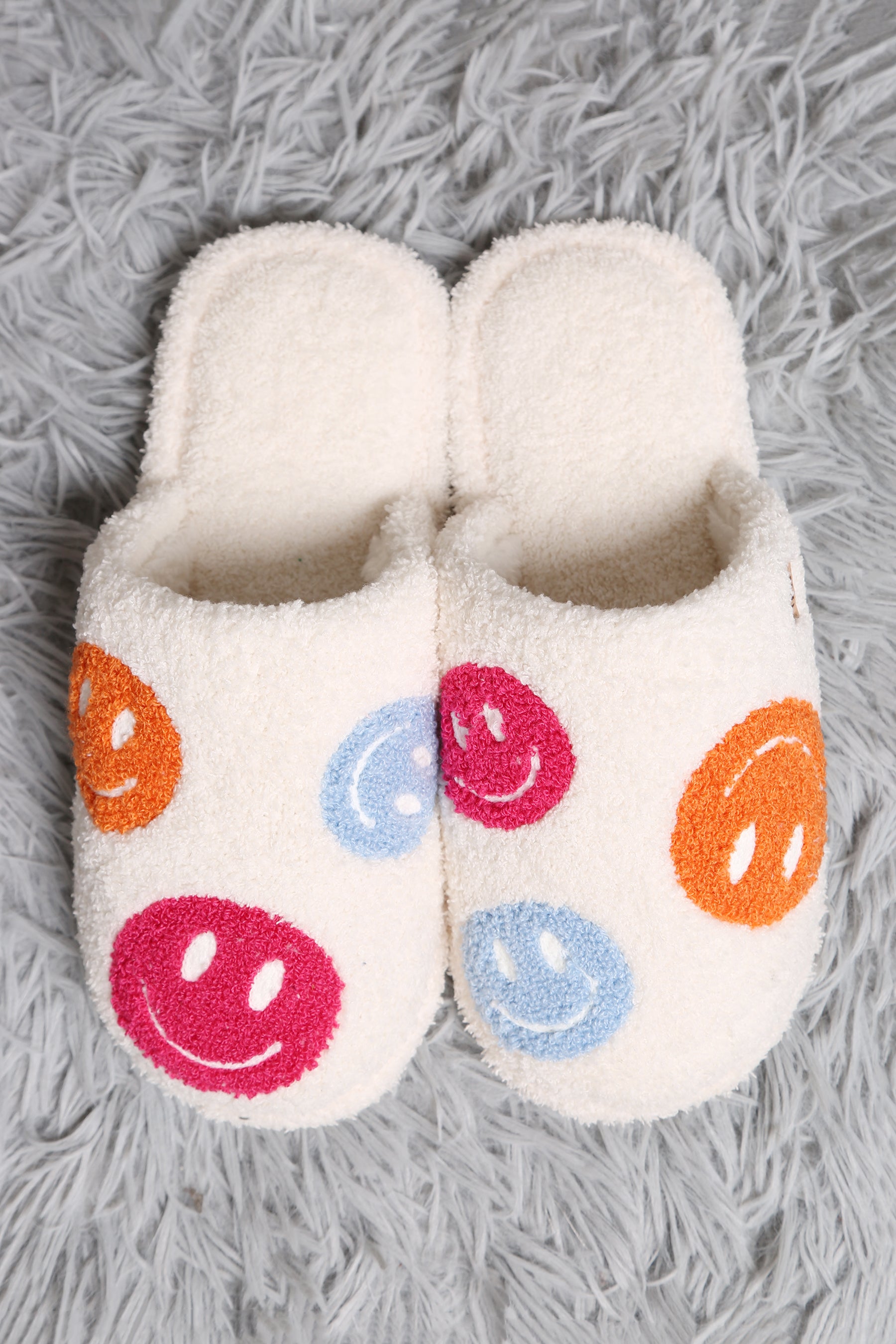 mySundaze Multi-Color Happy Face Soft Microfiber Slippers