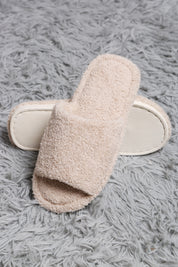 mySundaze Solid Color Open Toe Soft Microfiber Slippers