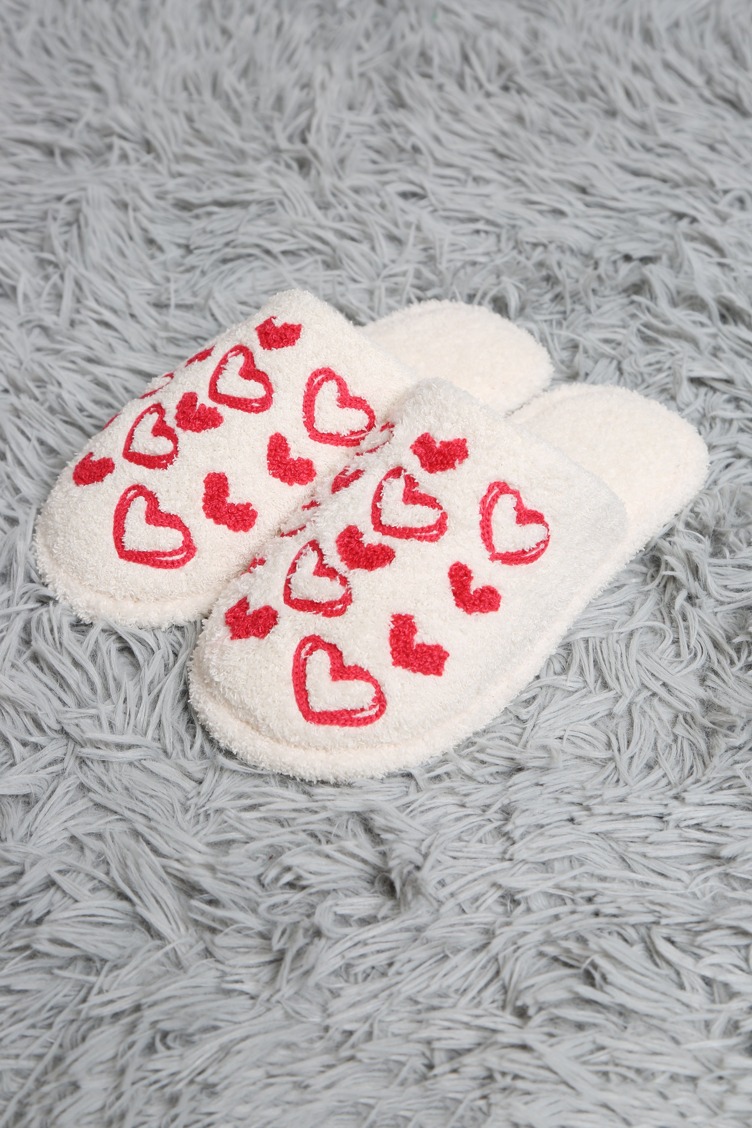 mySundaze Red Hearts Soft Microfiber Slippers