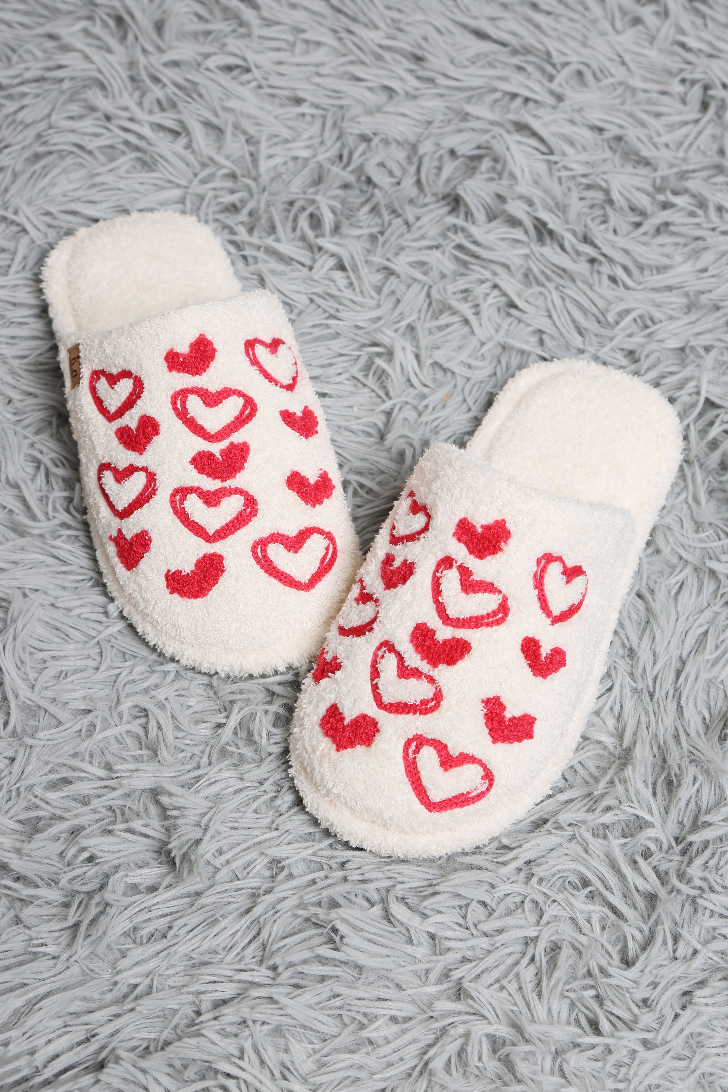 mySundaze Red Hearts Soft Microfiber Slippers