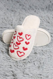 mySundaze Red Hearts Soft Microfiber Slippers