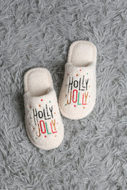mySundaze Christmas Holly Jolly Soft Microfiber Slippers