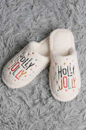 mySundaze Christmas Holly Jolly Soft Microfiber Slippers