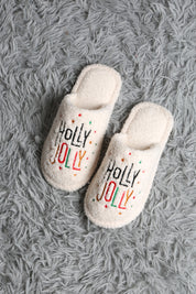mySundaze Christmas Holly Jolly Soft Microfiber Slippers