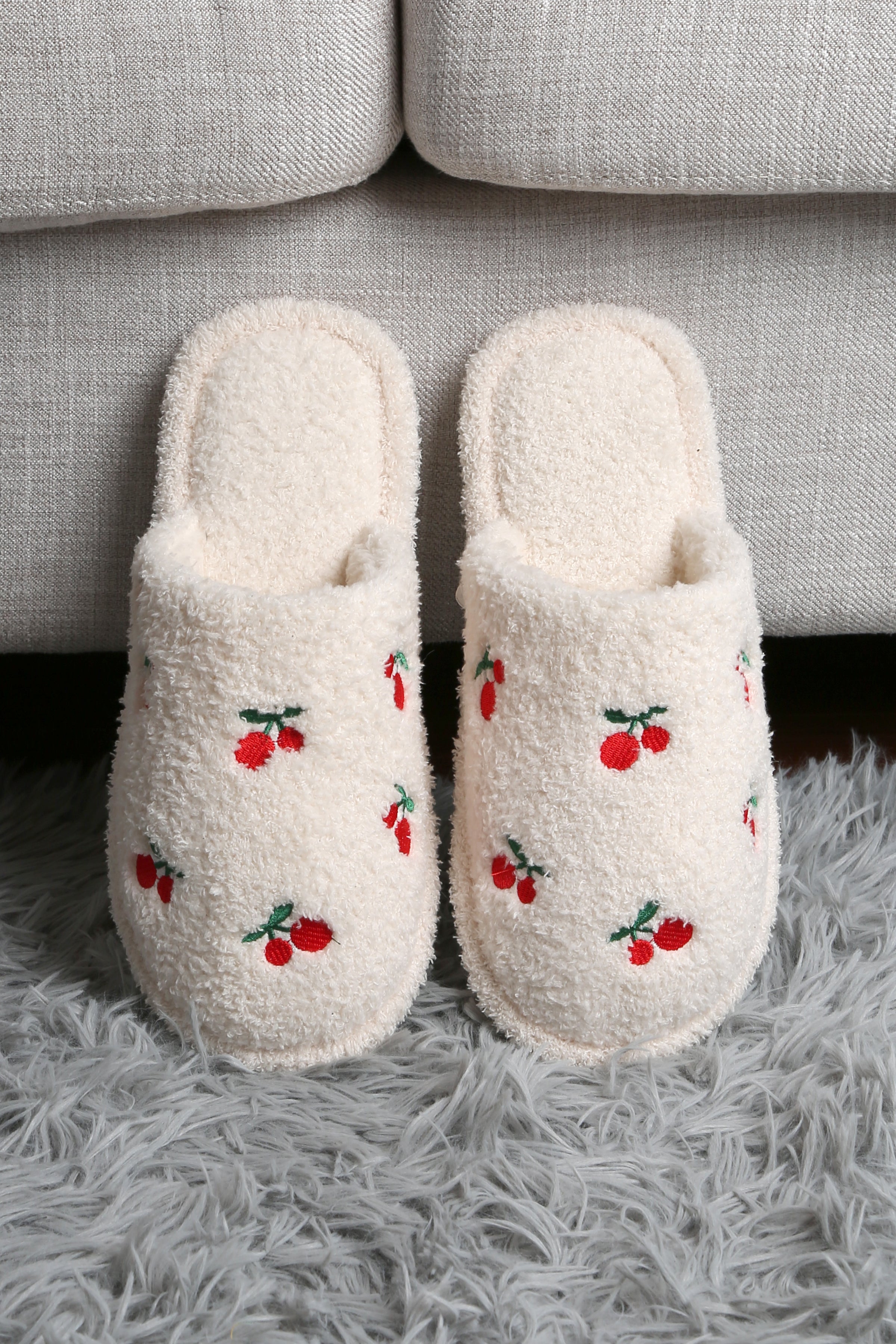 mySundaze Red Cherry Soft Microfiber Slippers