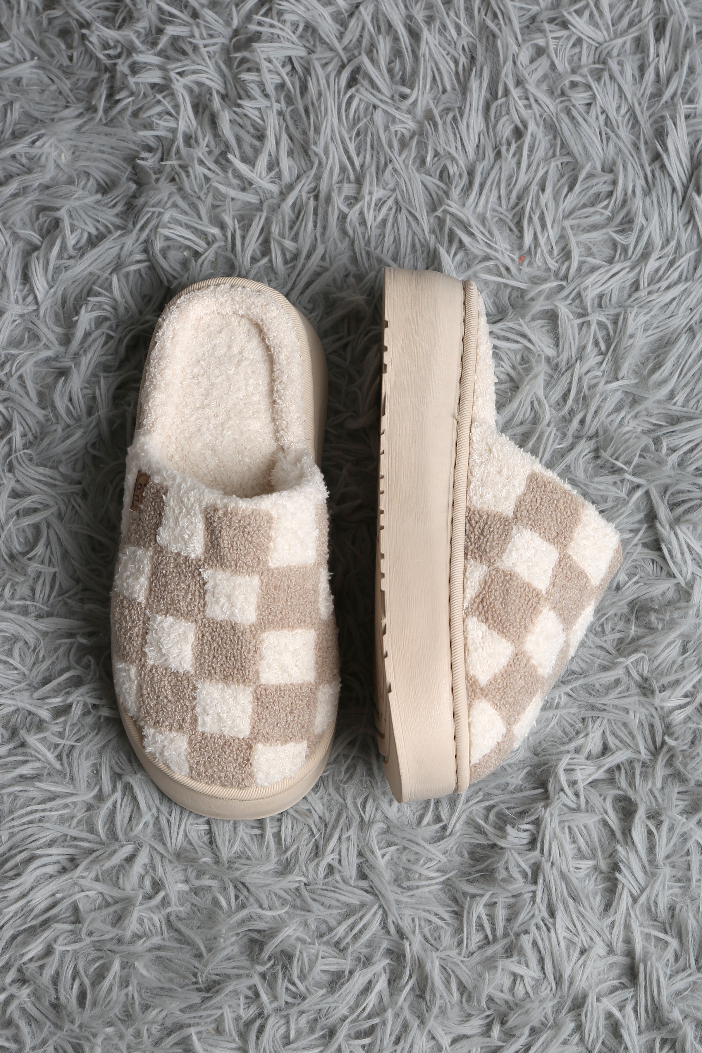 mySundaze Checkered High Sole Soft Microfiber Slippers
