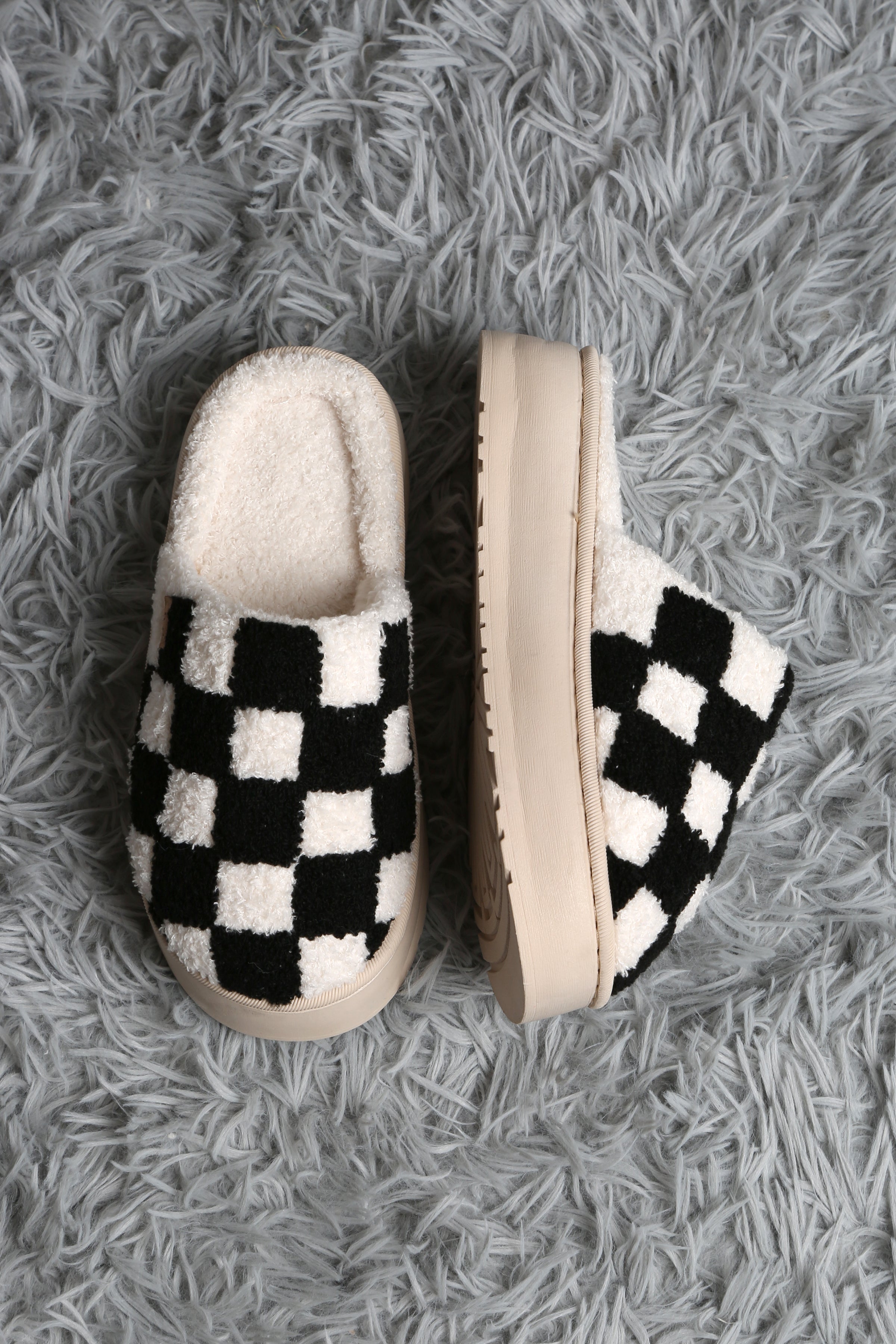 mySundaze Checkered High Sole Soft Microfiber Slippers