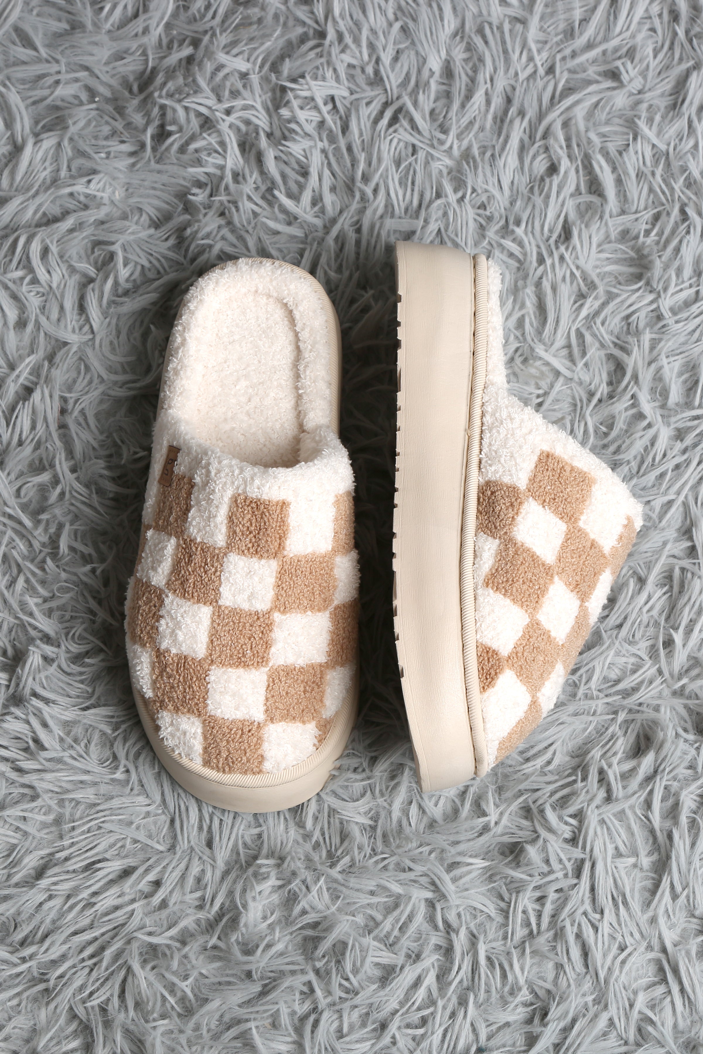 mySundaze Checkered High Sole Soft Microfiber Slippers