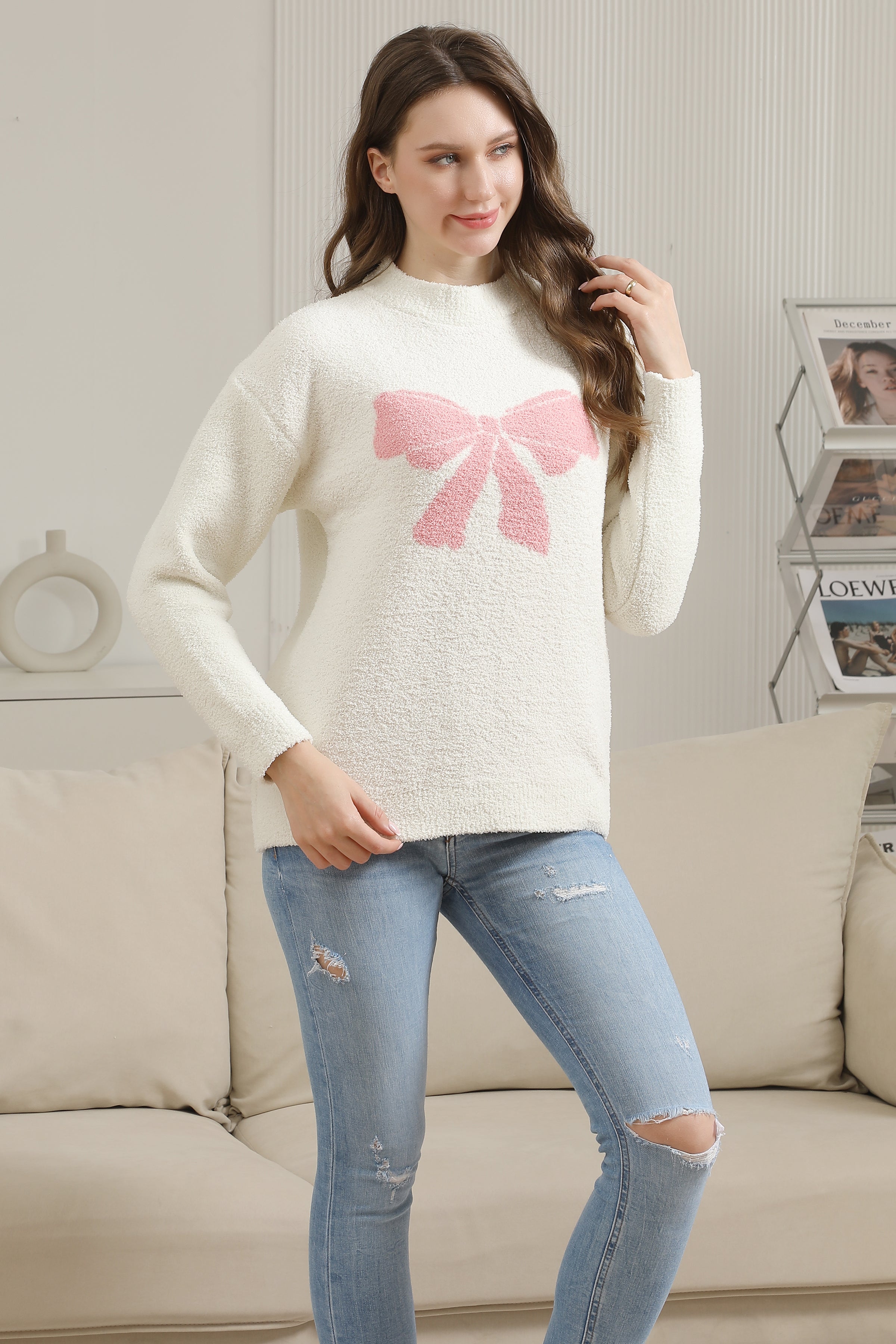 mySundaze Ribbon Microfiber Sweater