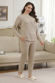 mySundaze Solid Color Microfiber Crewneck Sweater