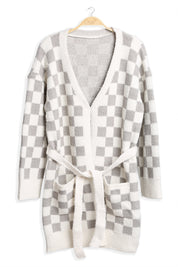 mySundaze Checkered Soft Microfiber Robe with Belt and Pockets