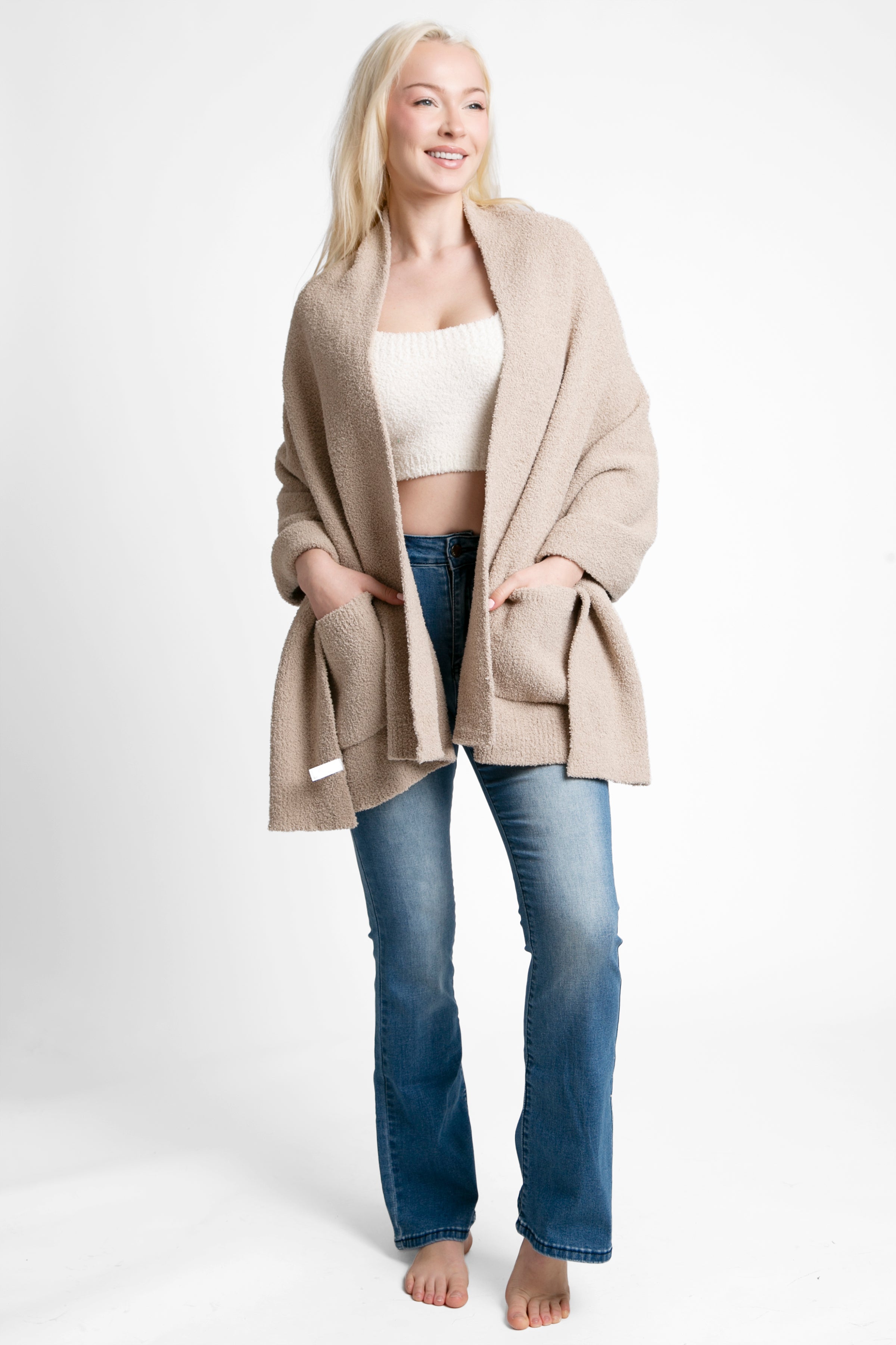 mySundaze Solid Color Microfiber Shawl with Pockets