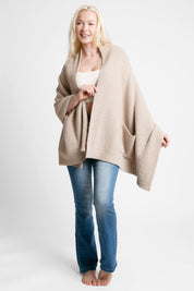 mySundaze Solid Color Microfiber Shawl with Pockets