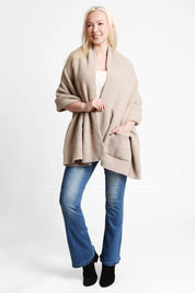 mySundaze Solid Color Microfiber Shawl with Pockets
