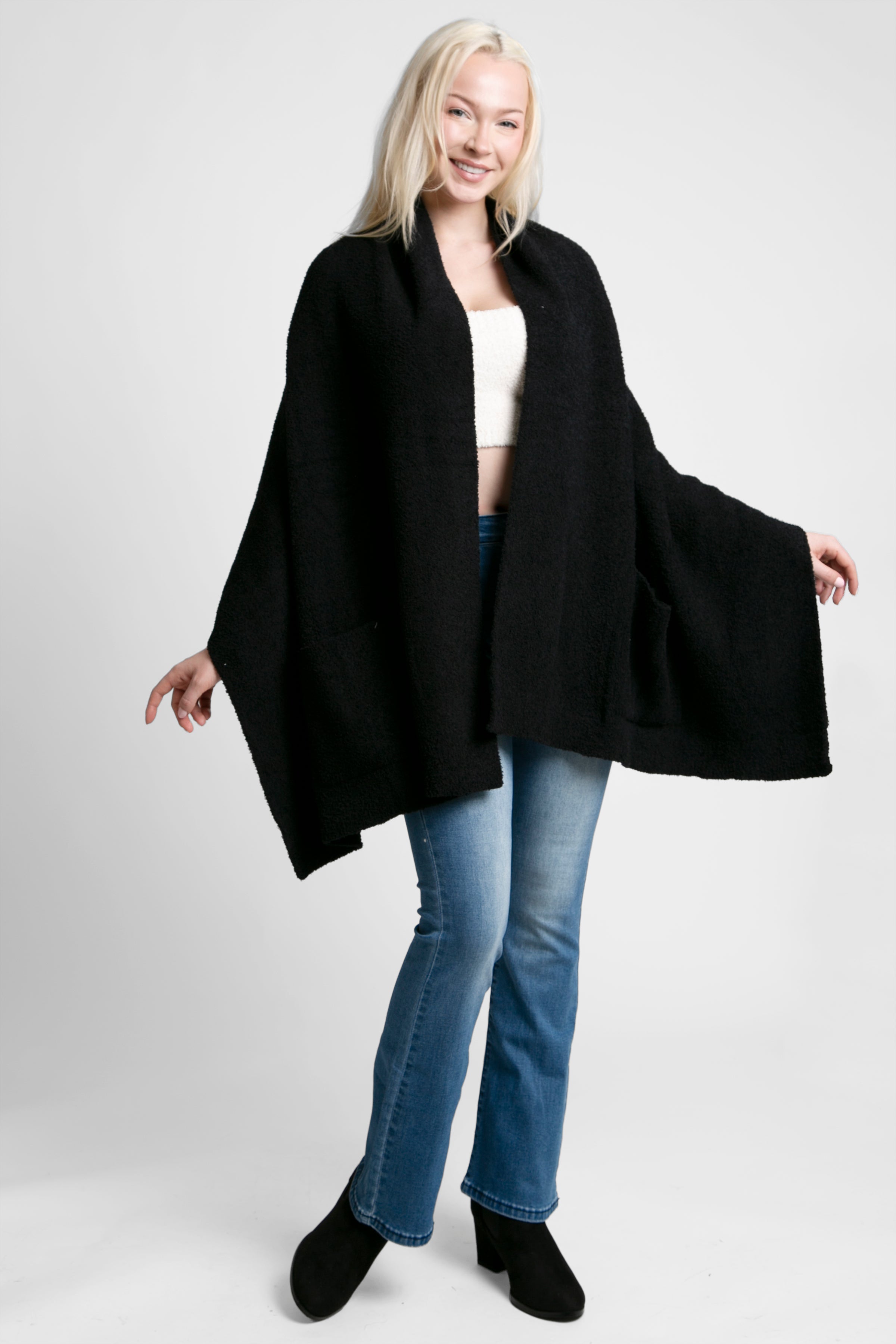 mySundaze Solid Color Microfiber Shawl w/ Pockets