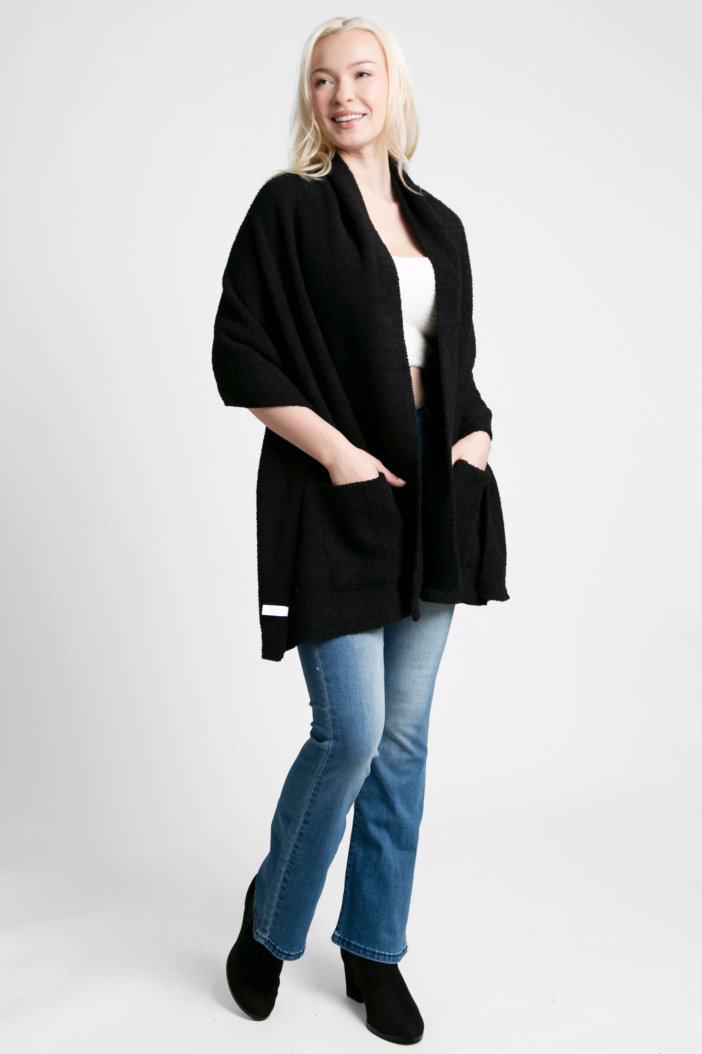 mySundaze Solid Color Microfiber Shawl w/ Pockets