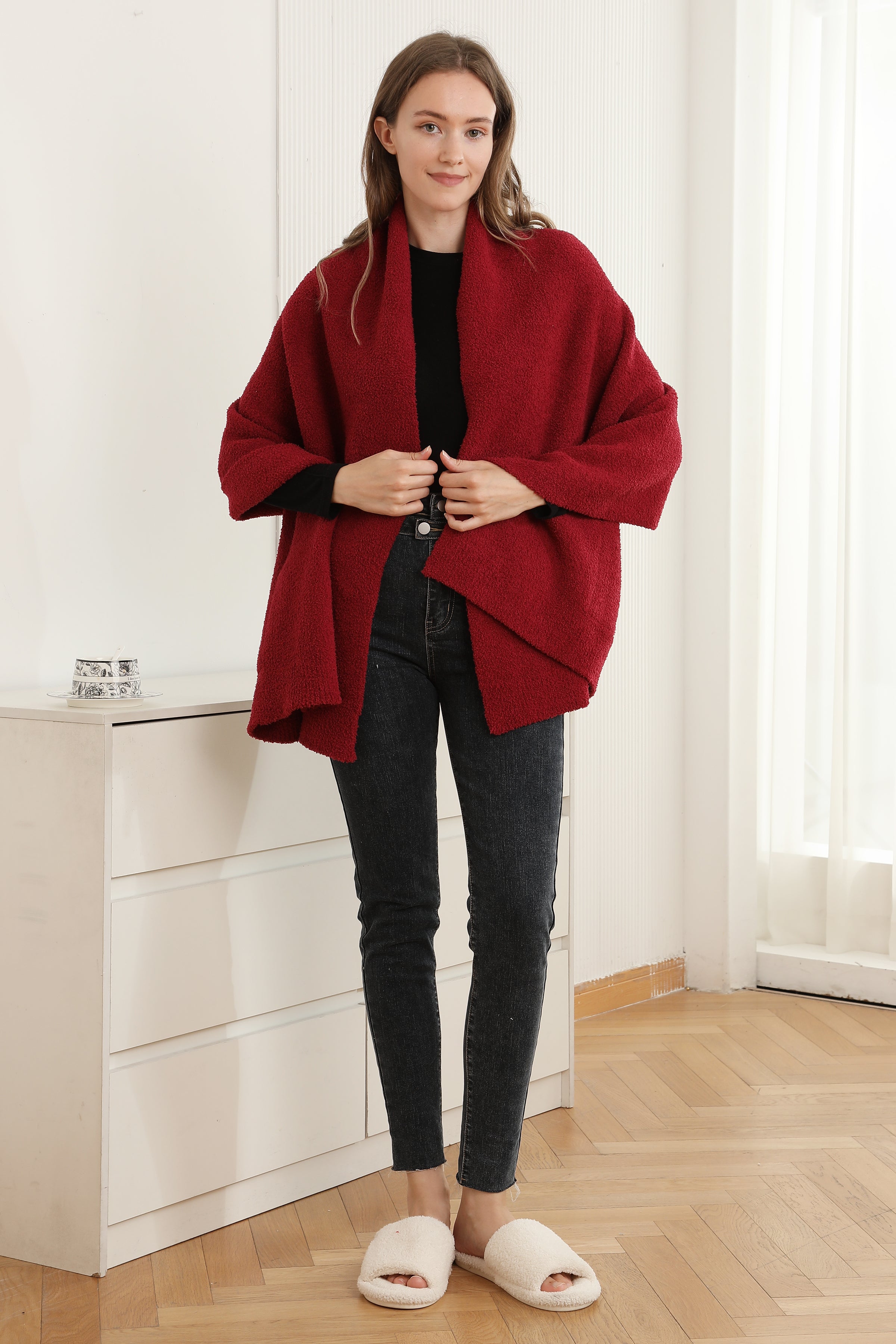 mySundaze Solid Color Microfiber Shawl w/ Pockets