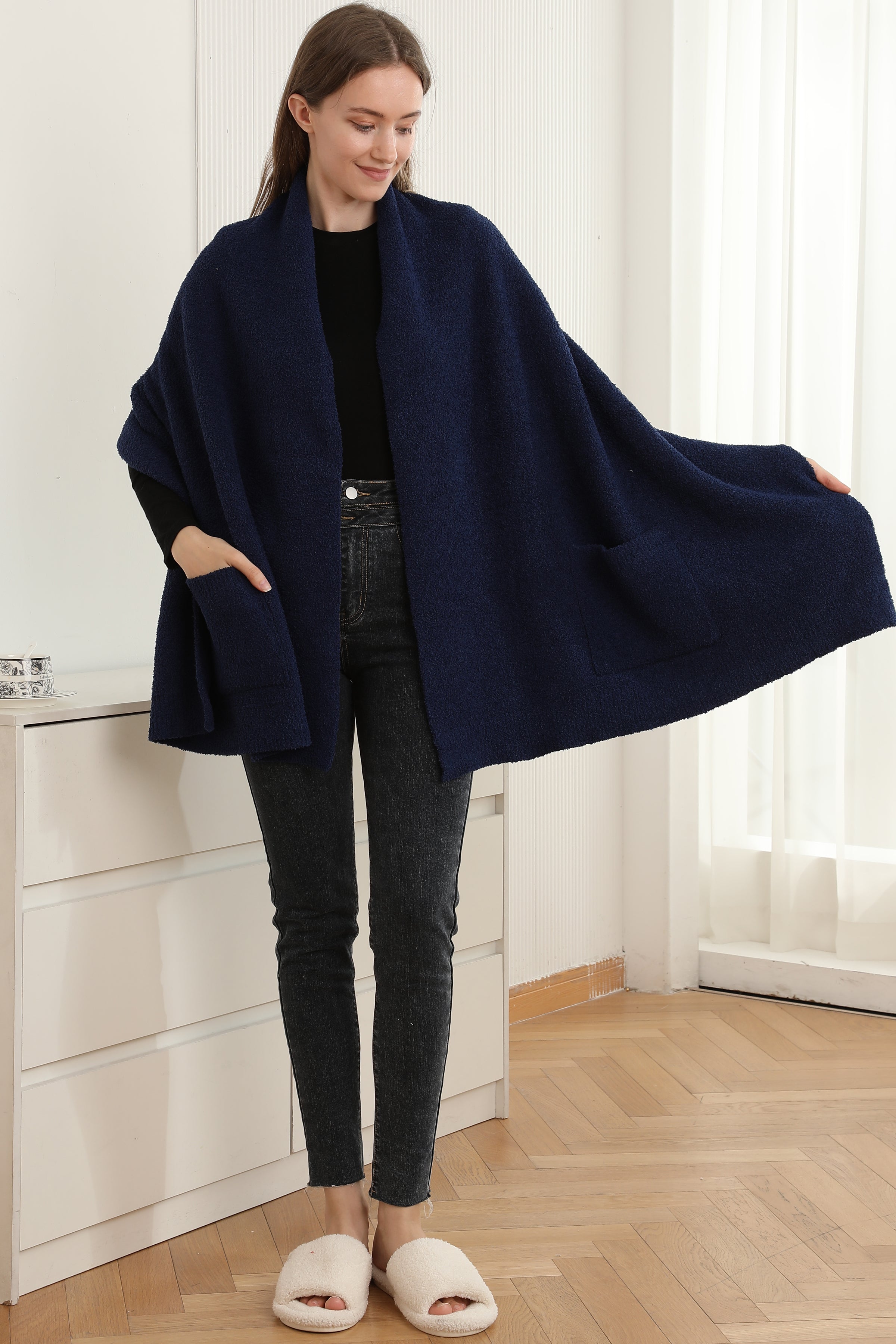 mySundaze Solid Color Microfiber Shawl w/ Pockets