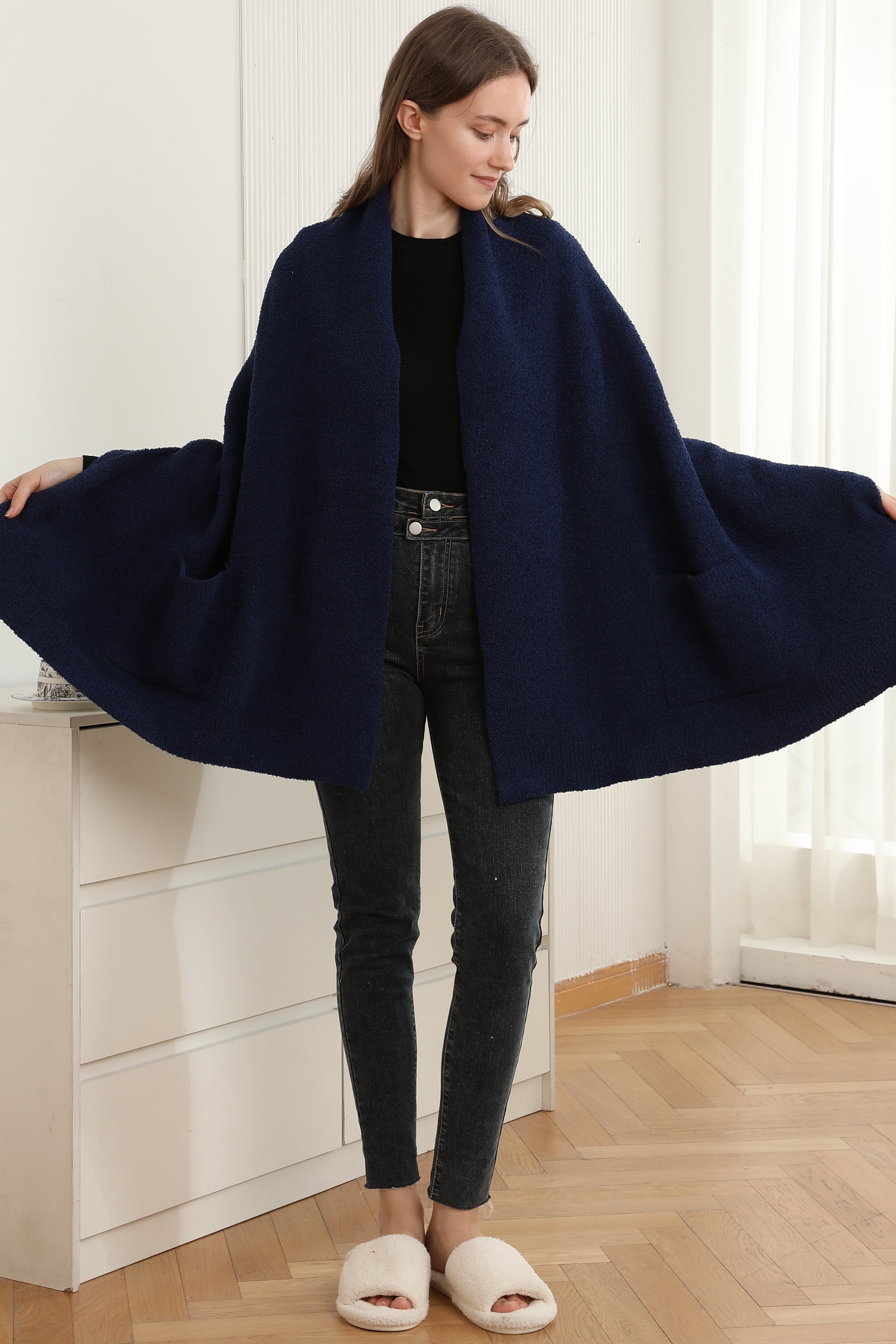 mySundaze Solid Color Microfiber Shawl w/ Pockets