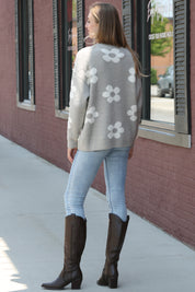 mySundaze Daisy Print Microfiber Sweater