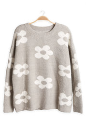 mySundaze Daisy Print Microfiber Sweater