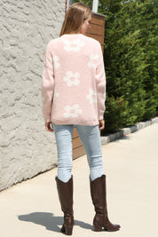 mySundaze Daisy Print Microfiber Sweater