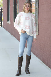mySundaze Daisy Print Microfiber Sweater