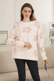 mySundaze Daisy Print Microfiber Sweater