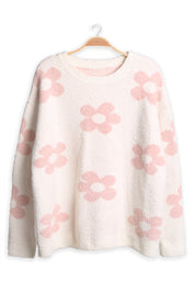 mySundaze Daisy Print Microfiber Sweater