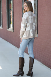 mySundaze Checkered/Ribbons Microfiber Sweater