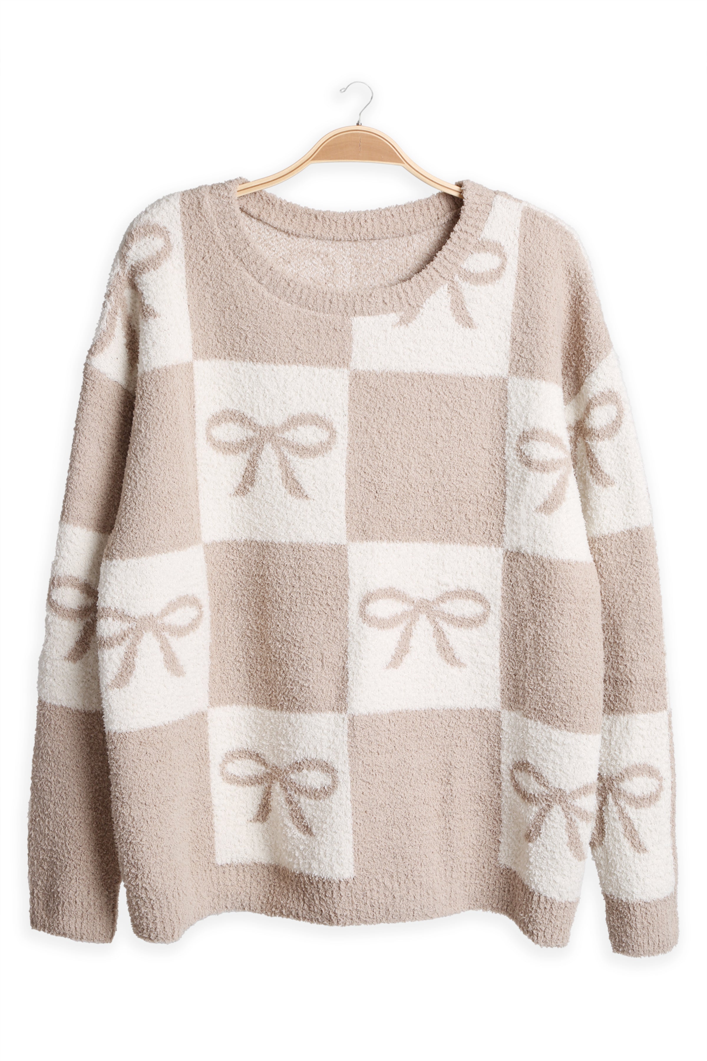 mySundaze Checkered/Ribbons Microfiber Sweater