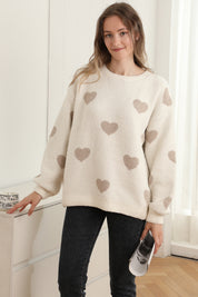 mySundaze Hearts Print Microfiber Sweater