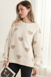 mySundaze Hearts Print Microfiber Sweater