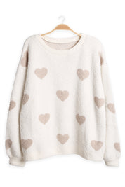 mySundaze Hearts Print Microfiber Sweater