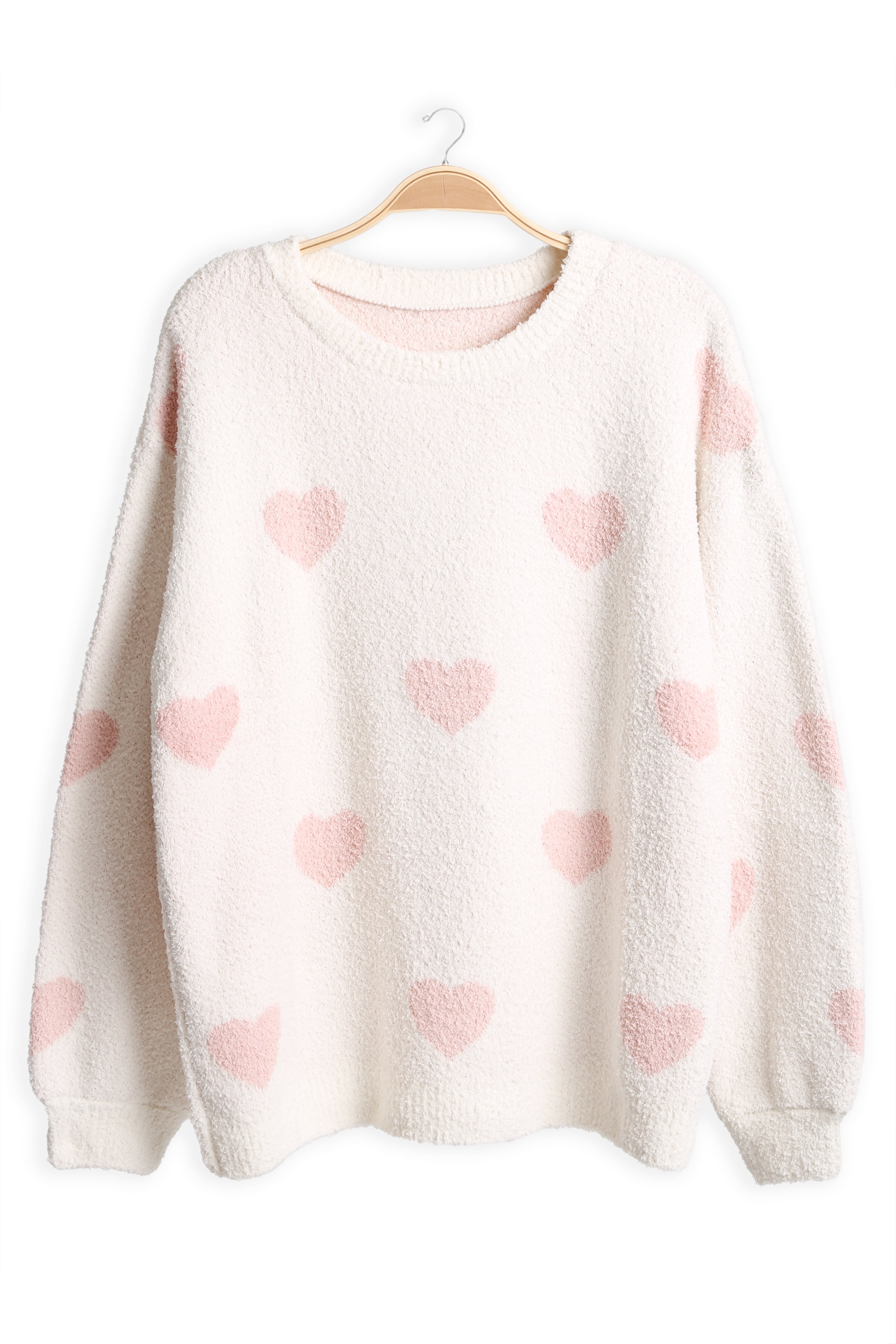 mySundaze Hearts Print Microfiber Sweater