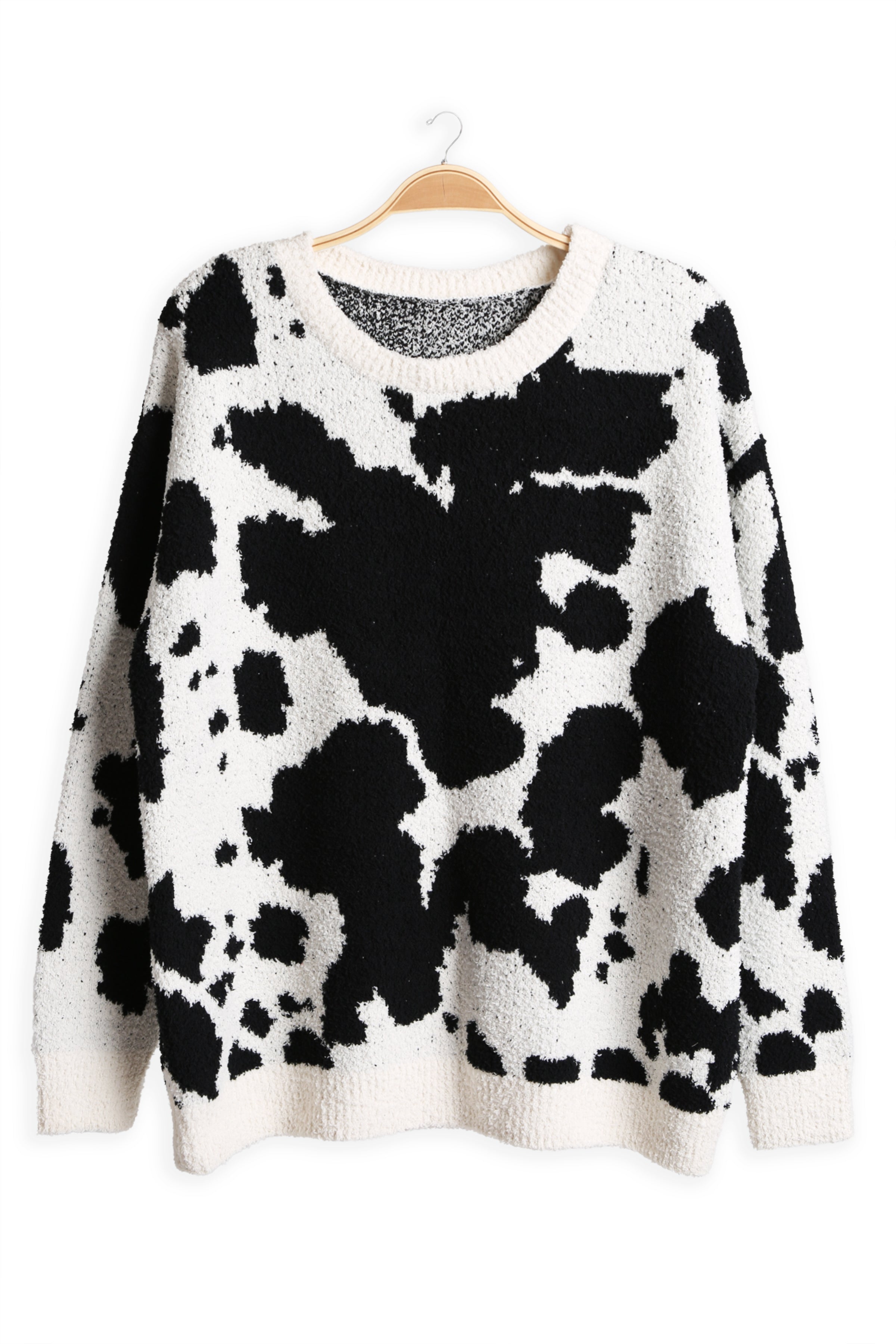 mySundaze Cow Print Microfiber Sweater
