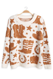mySundaze Cowboy/Cowgirl Theme Microfiber Sweater