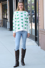 mySundaze Three Clover Leaf Microfiber Sweater
