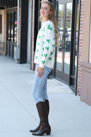 mySundaze Three Clover Leaf Microfiber Sweater