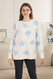 mySundaze Sea Shells Microfiber Sweater