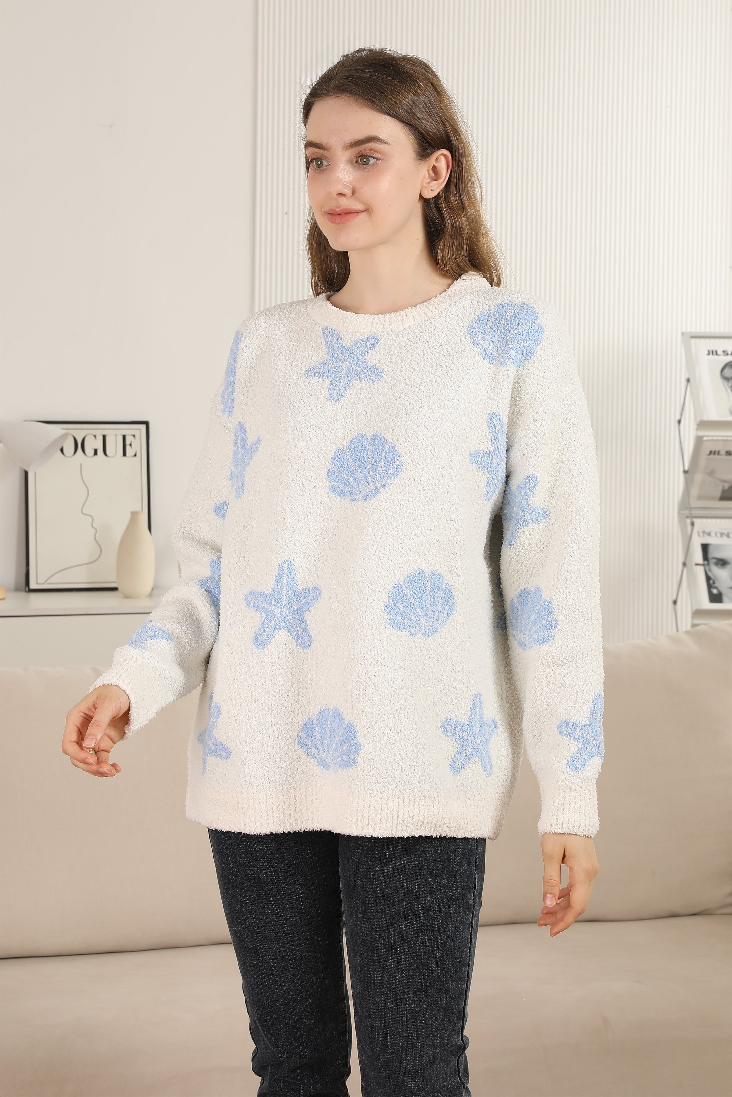 mySundaze Sea Shells Microfiber Sweater