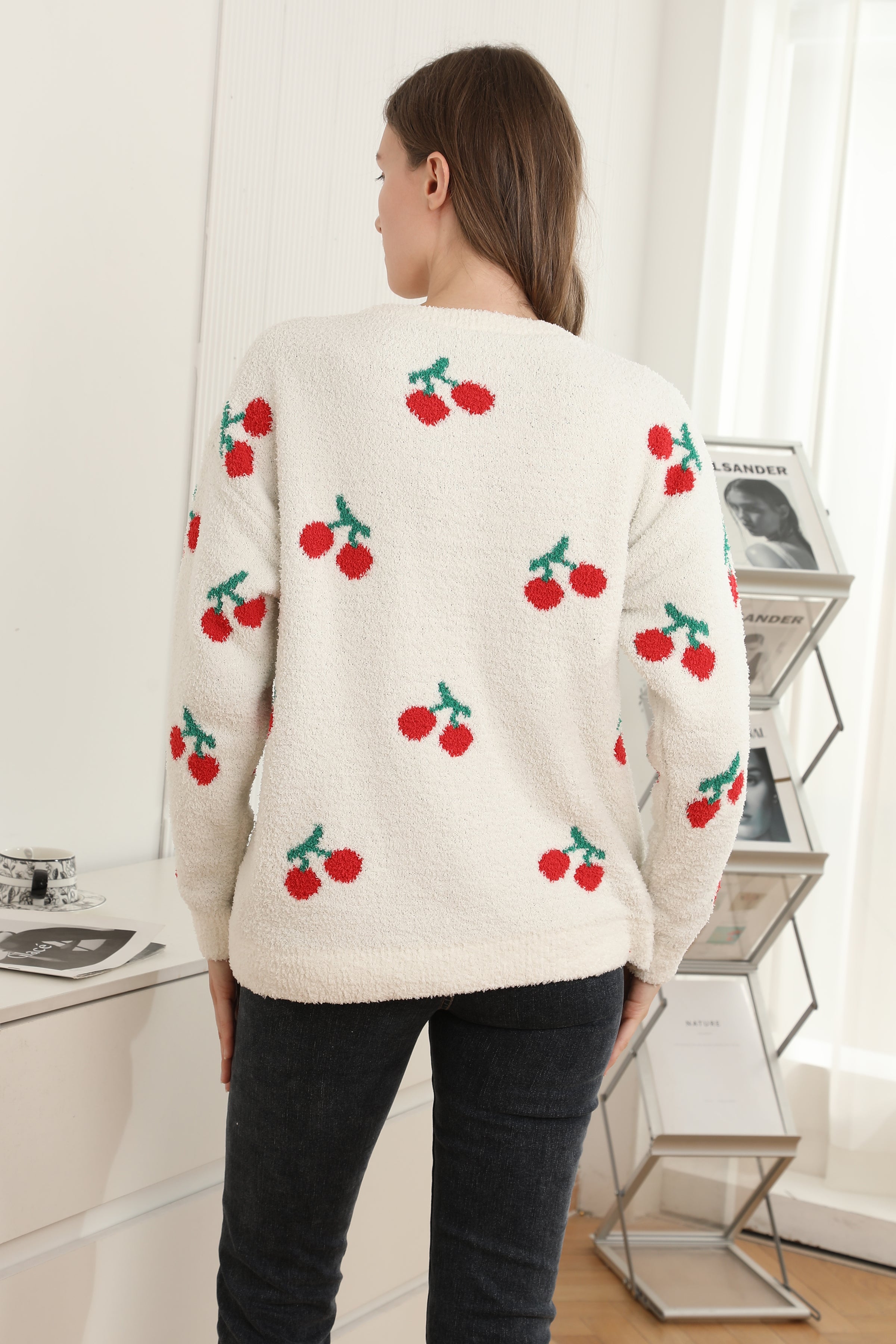 mySundaze Cherry Microfiber Sweater
