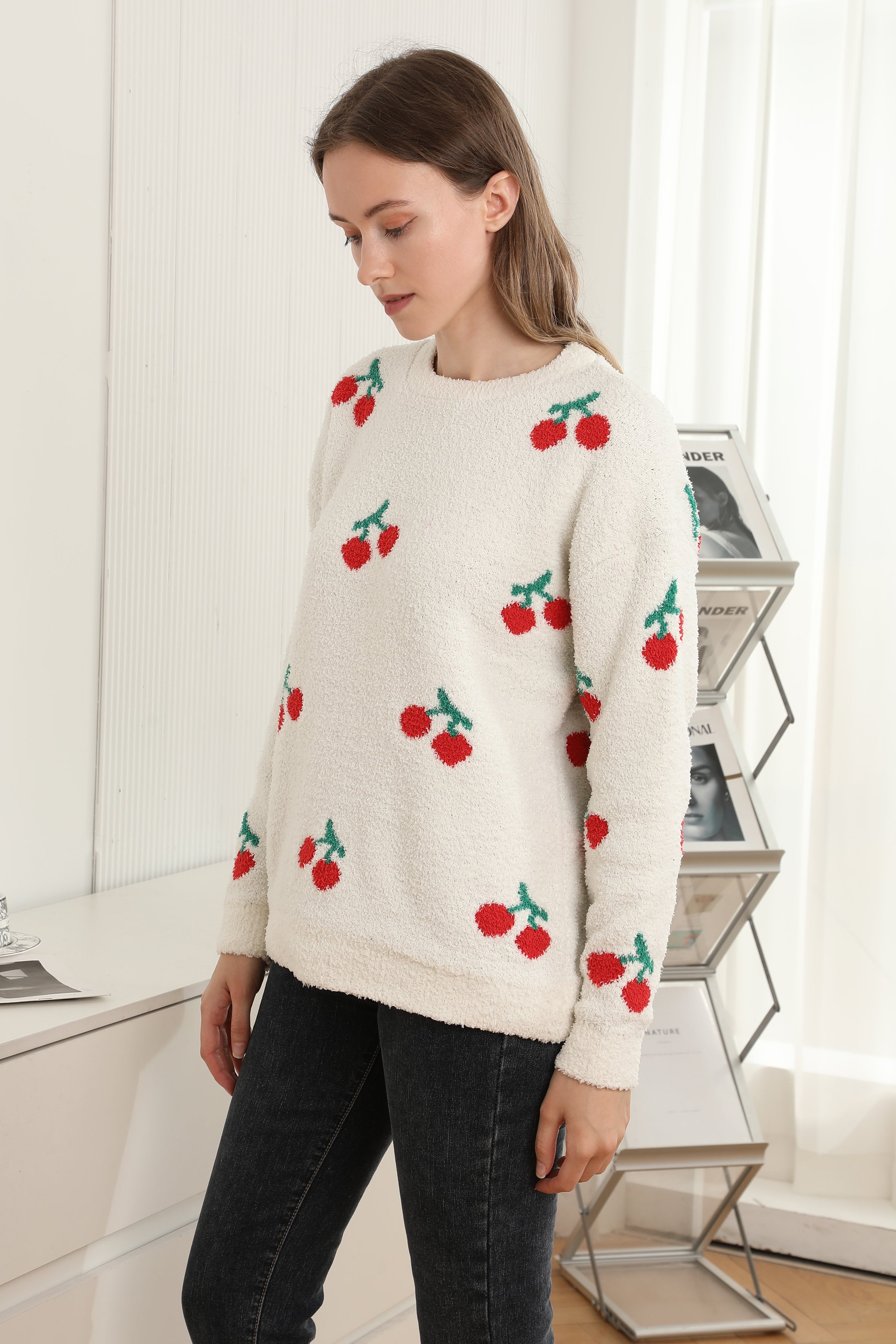 mySundaze Cherry Microfiber Sweater