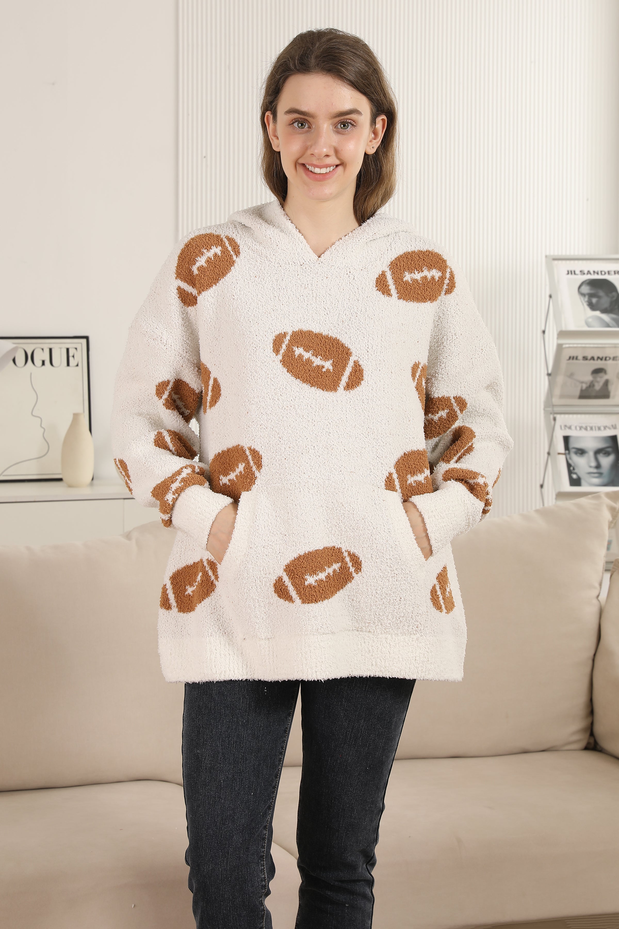 mySundaze Football Microfiber Hooded Sweater