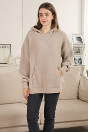 mySundaze Solid Microfiber Hooded Sweater