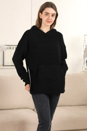 mySundaze Solid Microfiber Hooded Sweater