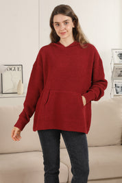 mySundaze Solid Microfiber Hooded Sweater