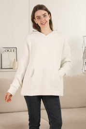 mySundaze Solid Microfiber Hooded Sweater