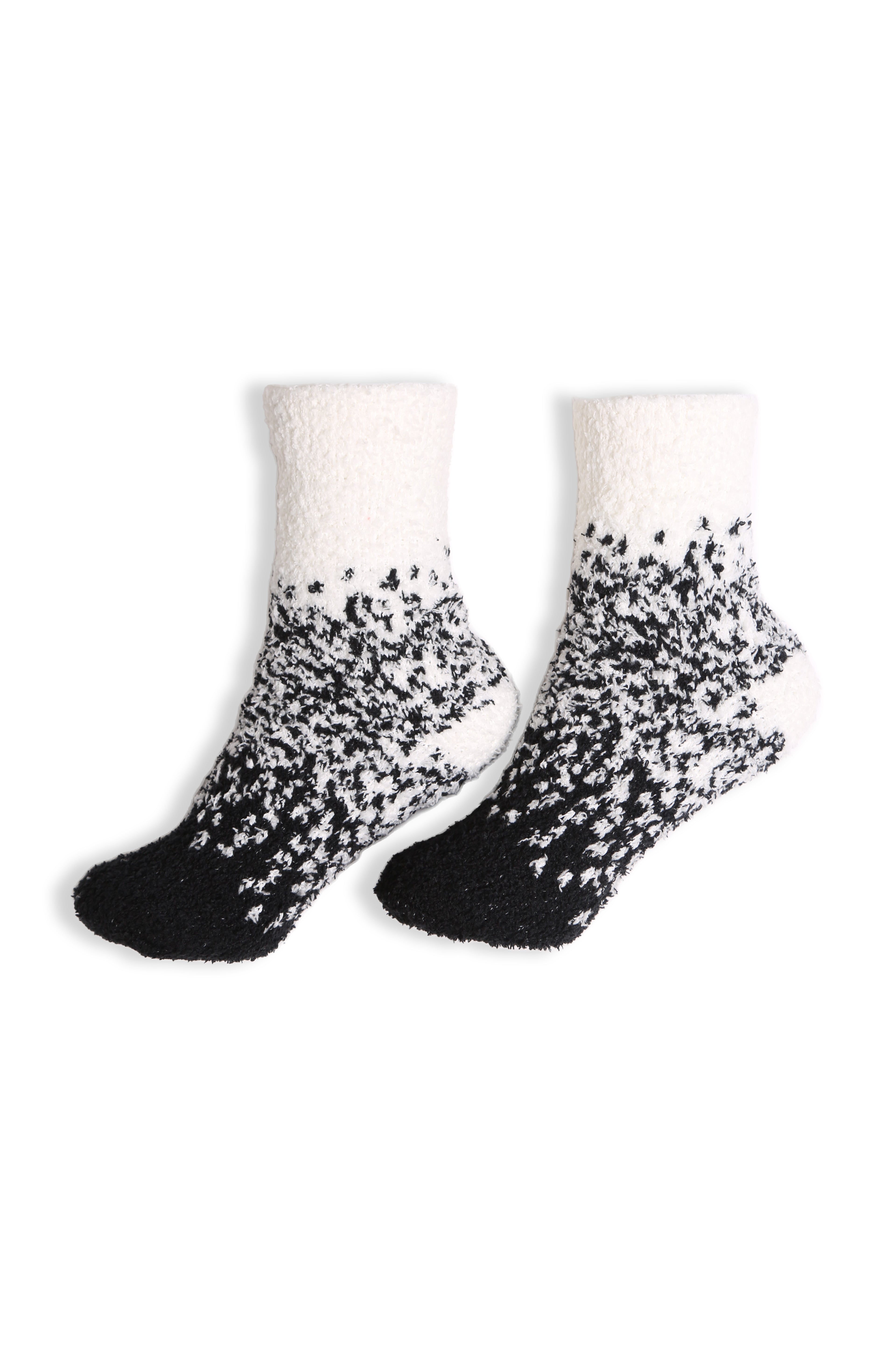mySundaze Two-Tone Fuzzy Mini Crew Socks Set of 6 Pairs