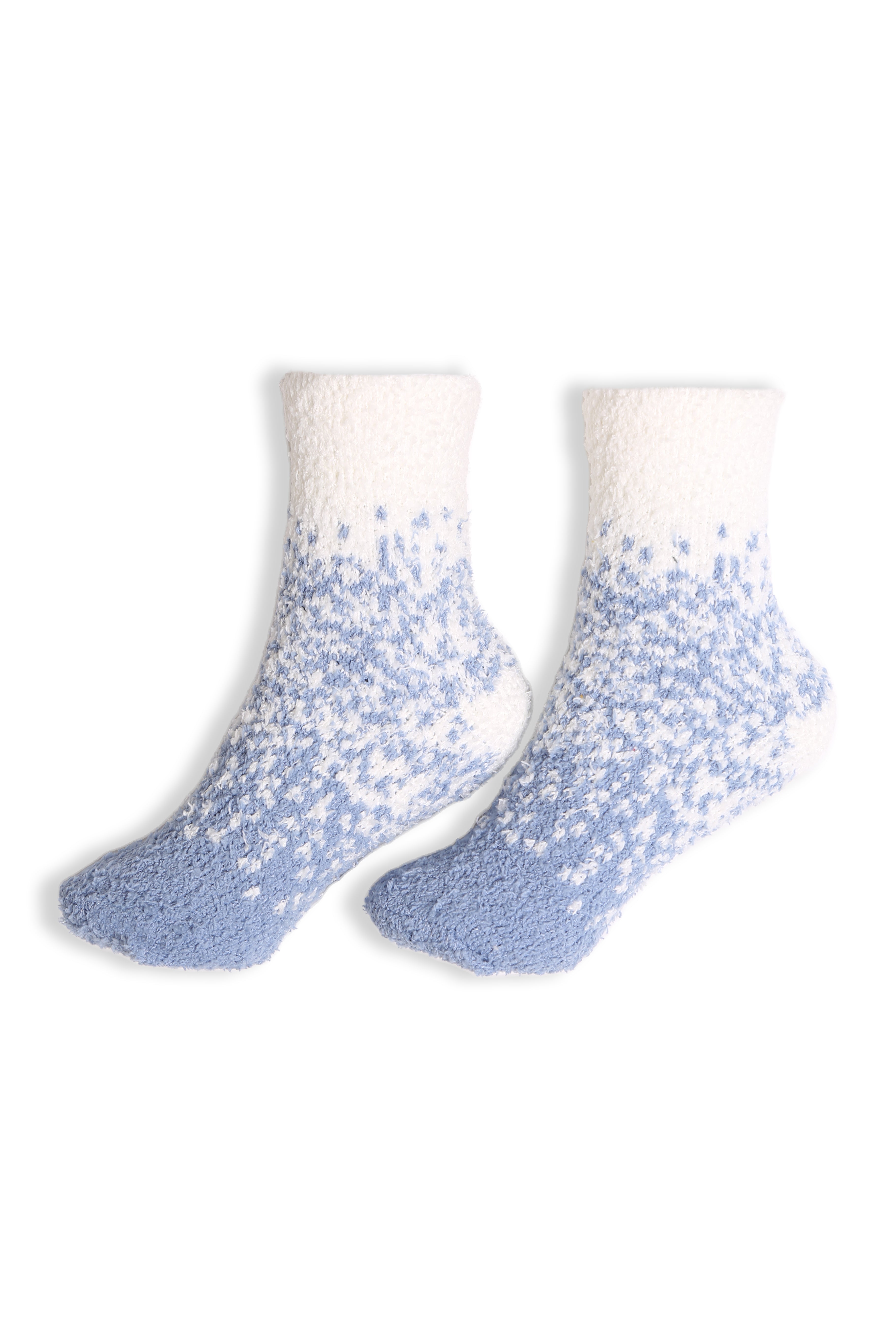 mySundaze Two-Tone Fuzzy Mini Crew Socks Set of 6 Pairs